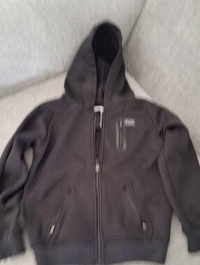Kids Fox Black Hooded Pullover with White Logo